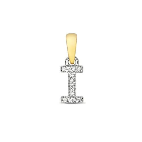 I Diamond Initial Pendent 0.02ct 0.30g - 9ct Yellow Gold 